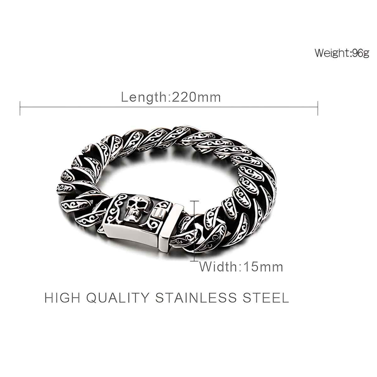 Men's Skull Link Bracelet - Image 4