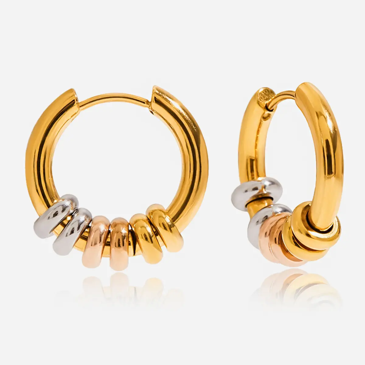 Mixed Metal Two-Tone Earrings