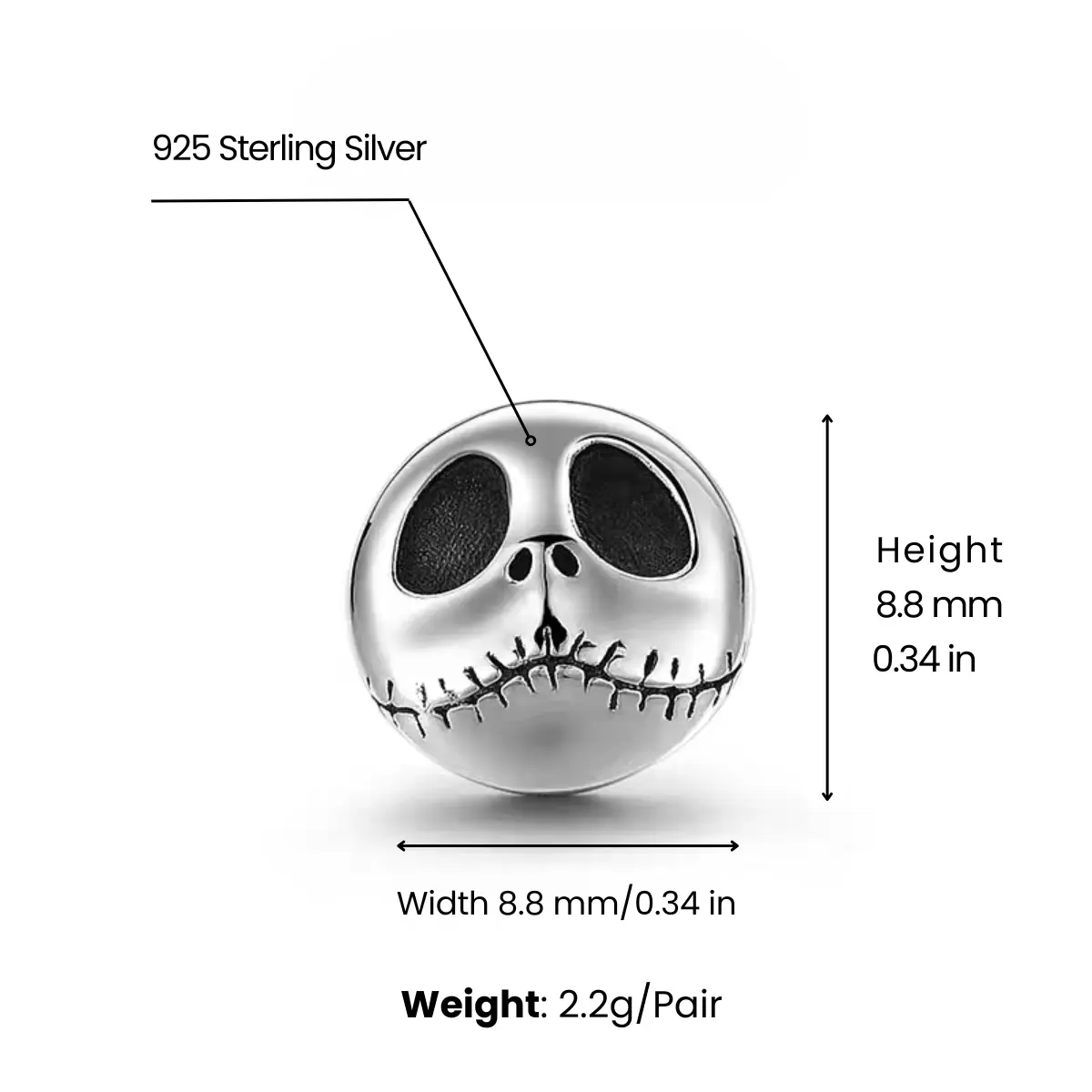 Nightmare Before Christmas Earrings Sterling Silver - Image 2