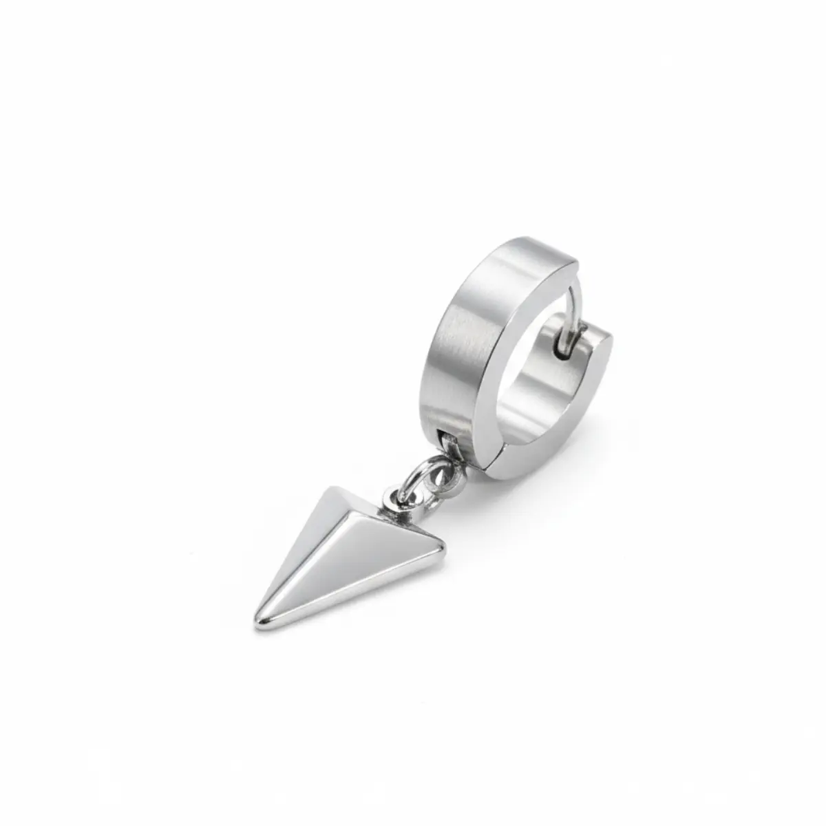 Pyramid Drop Hoop Earrings - Image 6