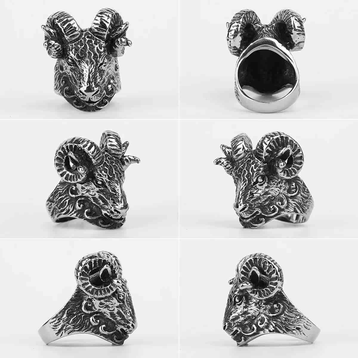 Ram Horned Goat Ring - Image 3