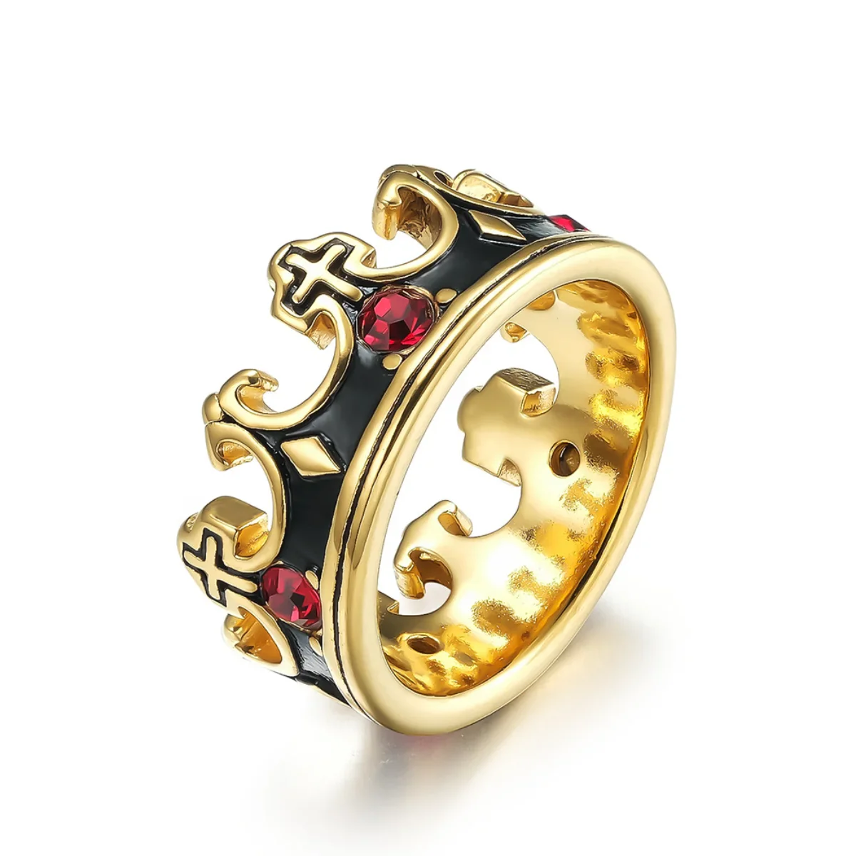 Red Stone Crown Ring - Image 8