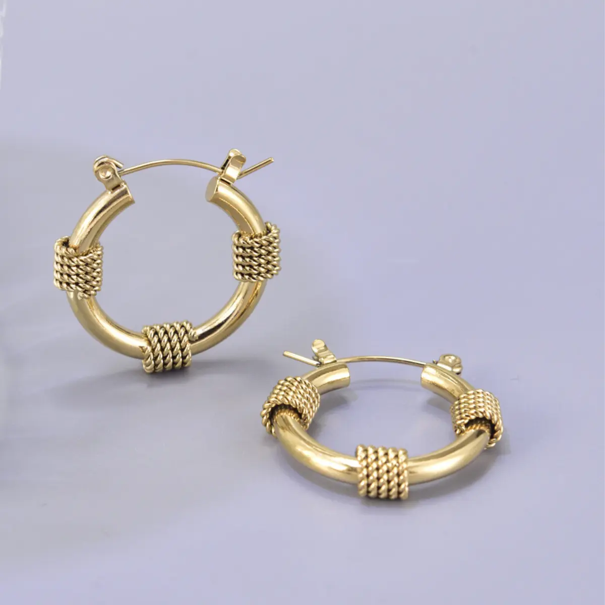 Rope Knot Hoop Earrings - Image 4