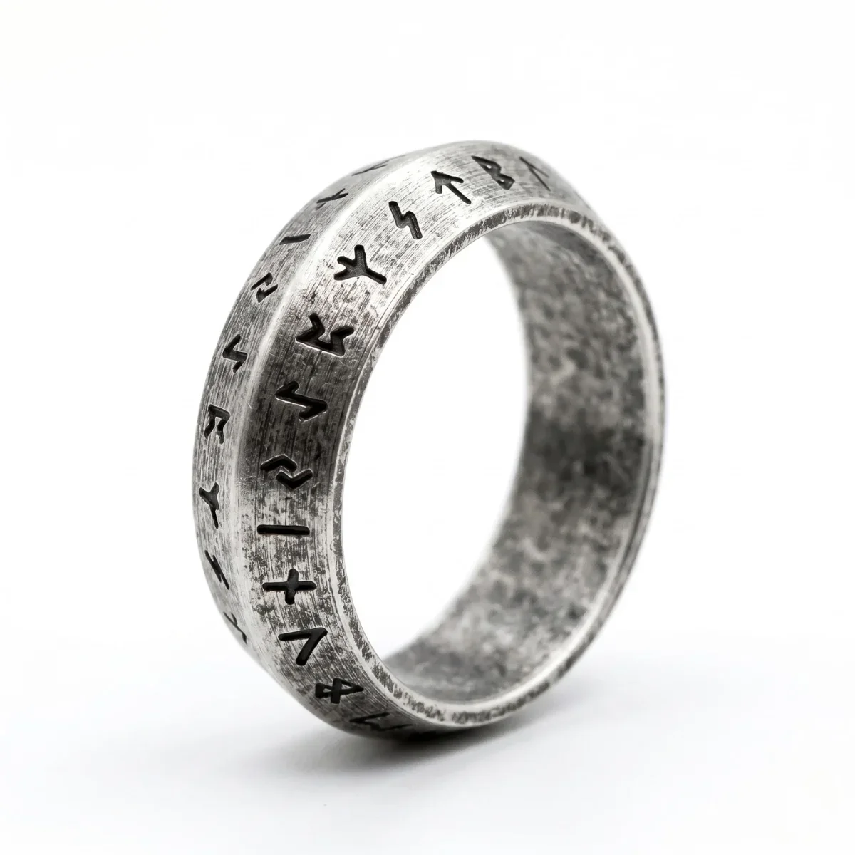 Black Stainless Steel Rune Ring - Image 5