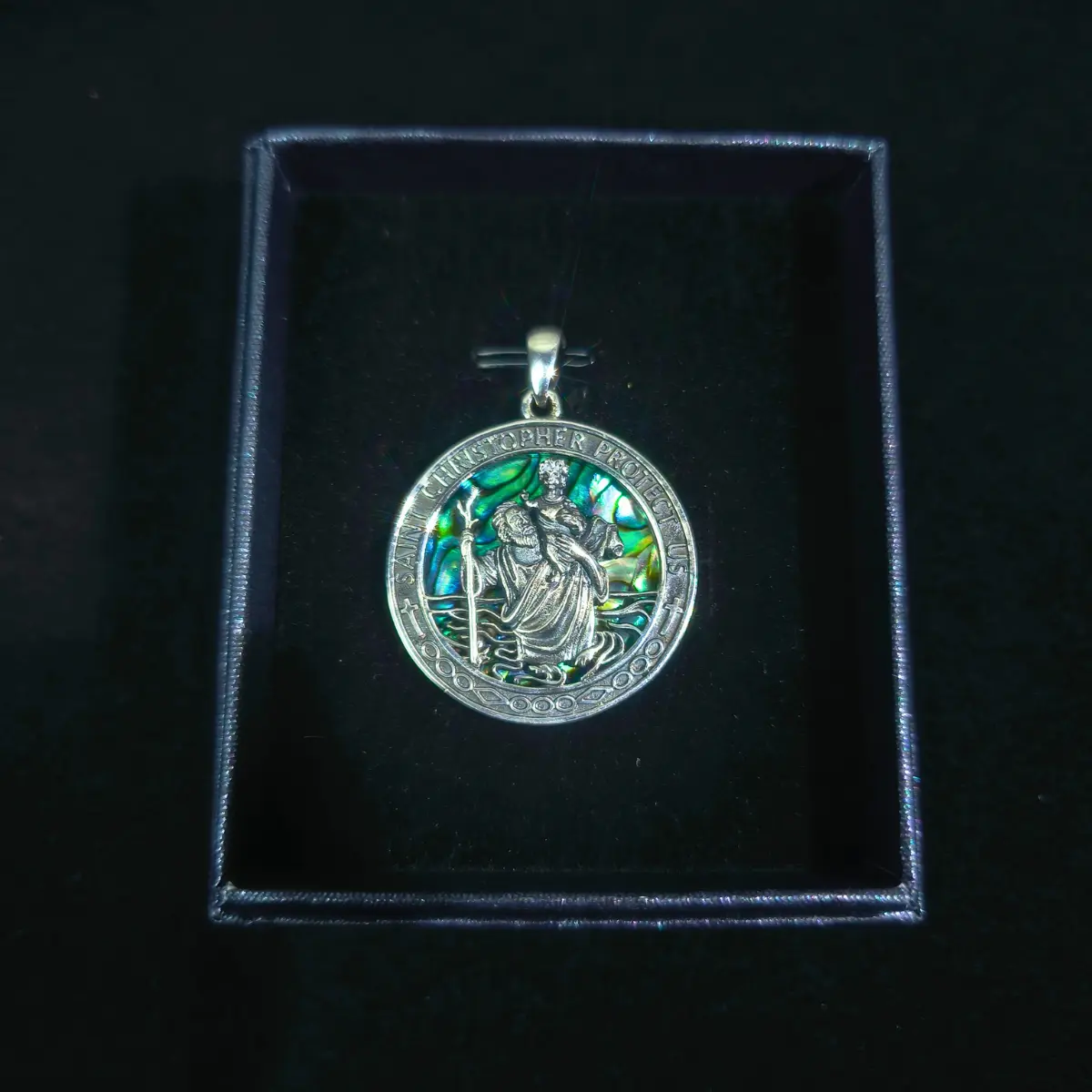 Saint Christopher Medallion Necklace Sterling Silver - Image 7