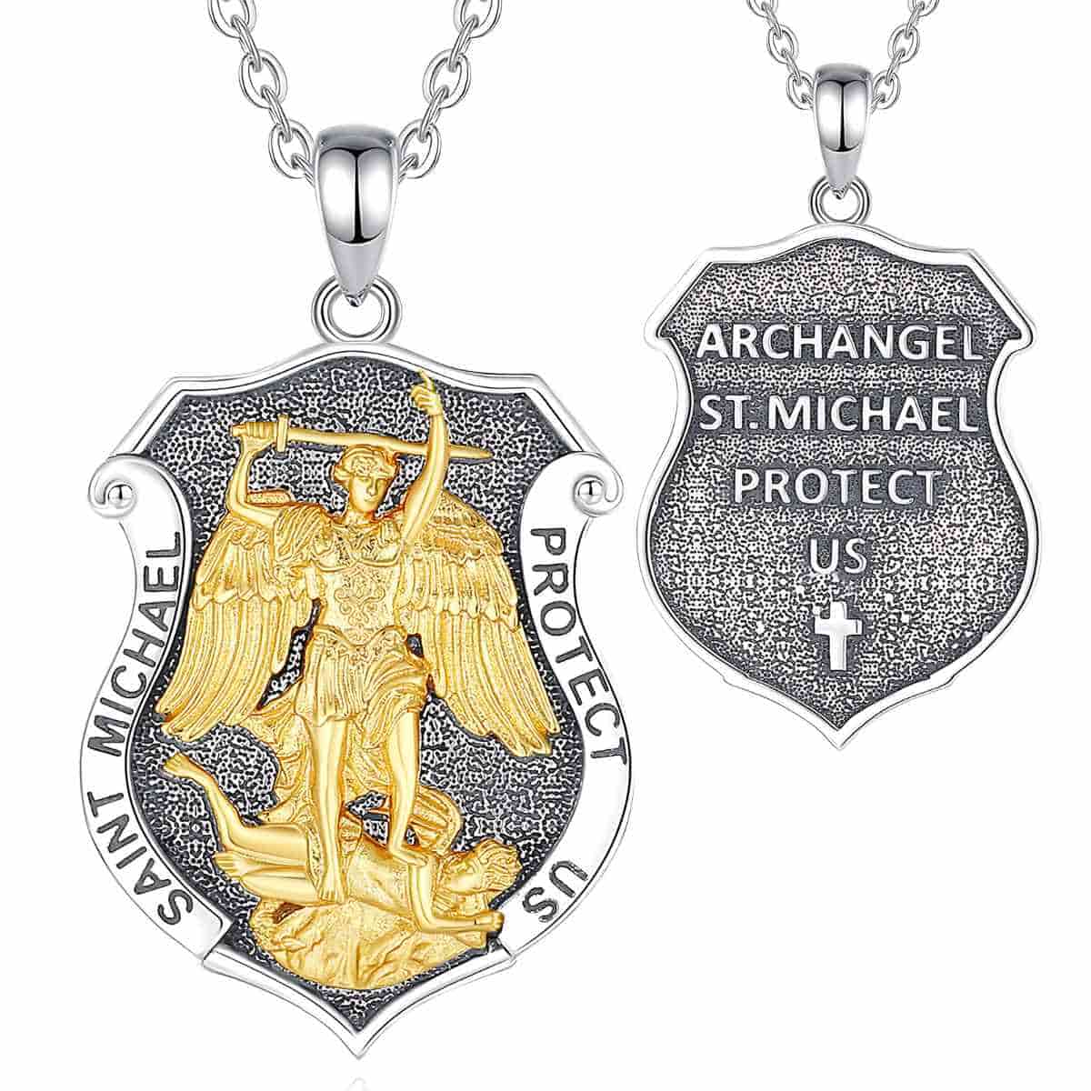 Saint Michael Shield Pendant Necklace - Image 8
