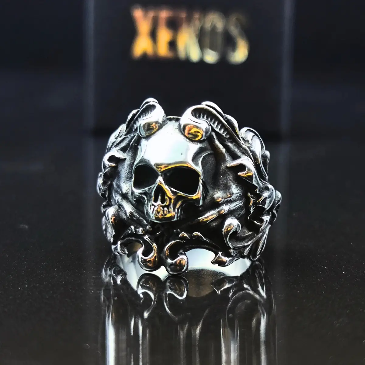 Santa Muerte Skull Ring