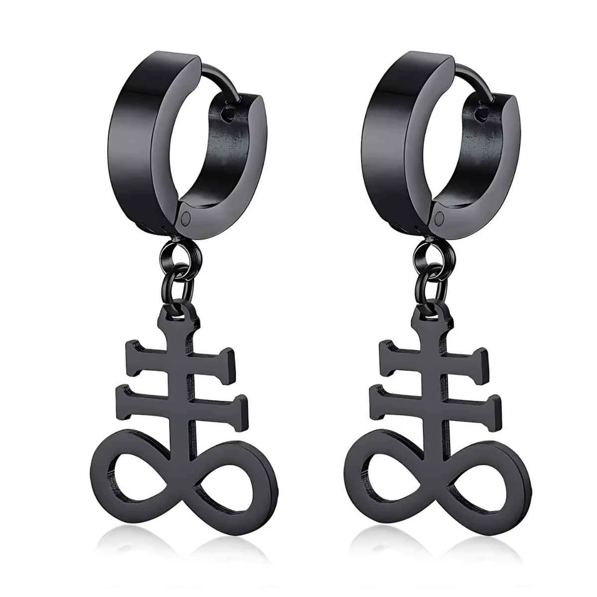Satan Drop Hoop Earrings - Image 6