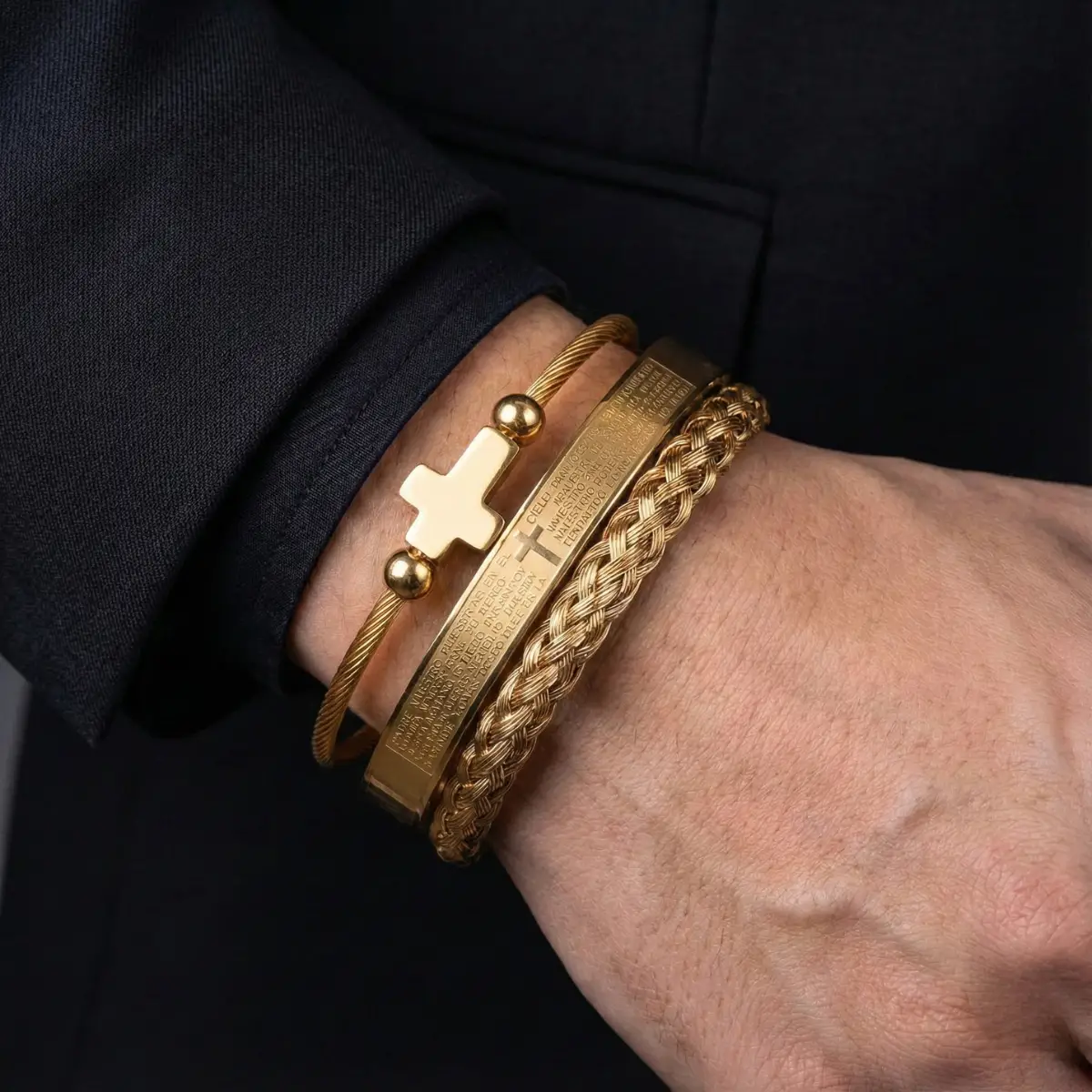 Luxury Set Mens Scripture Bracelet - Image 4