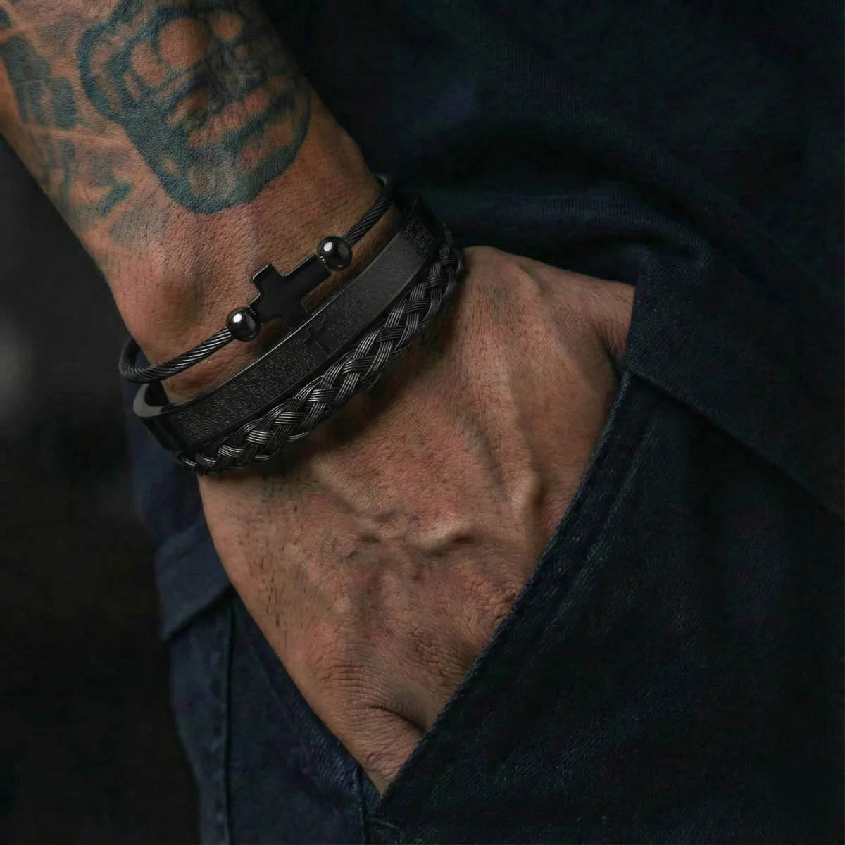 Luxury Set Mens Scripture Bracelet - Image 6