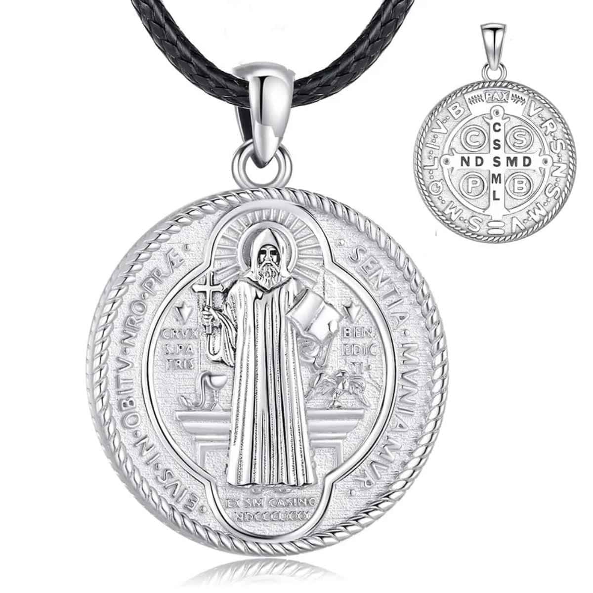 Silver Benedictine Medal Necklace - Image 2