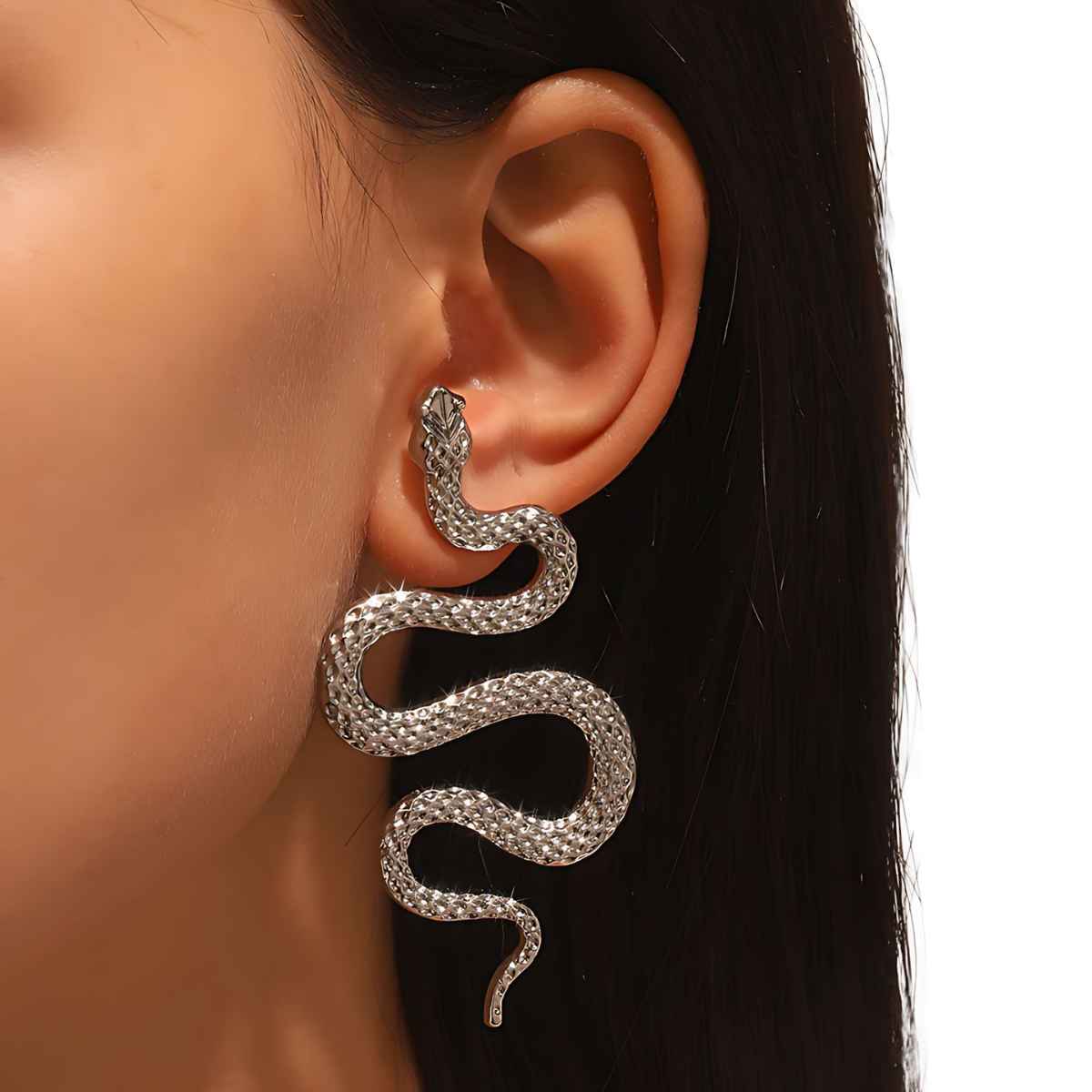 Snake Drop Earrings for Women - Image 4