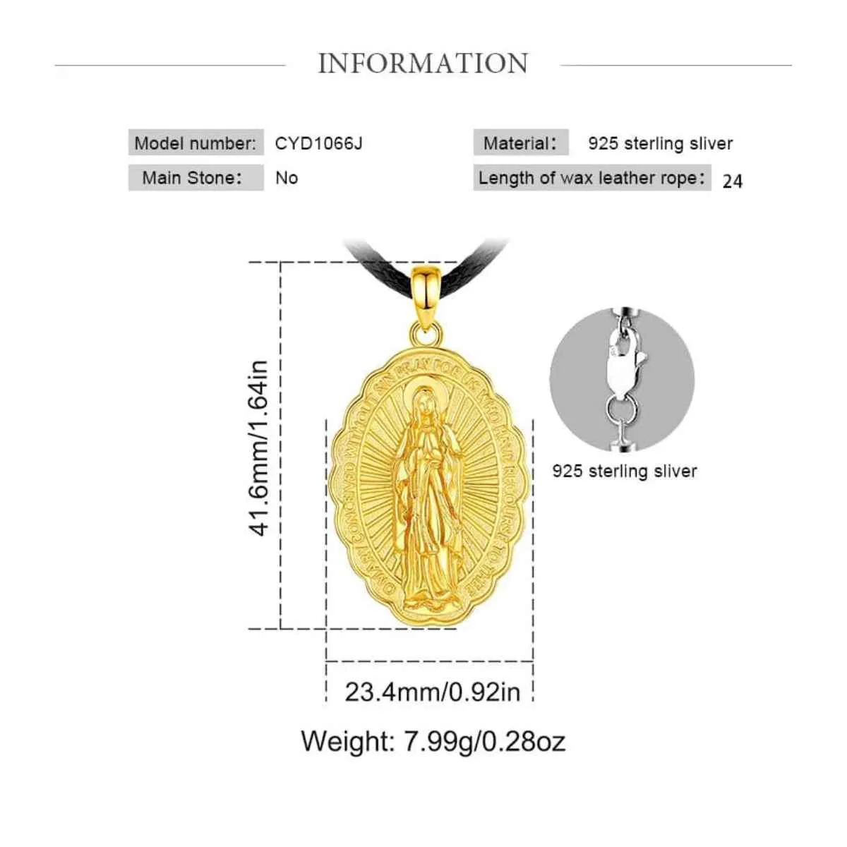 Silver Virgen de Guadalupe Necklace - Image 12