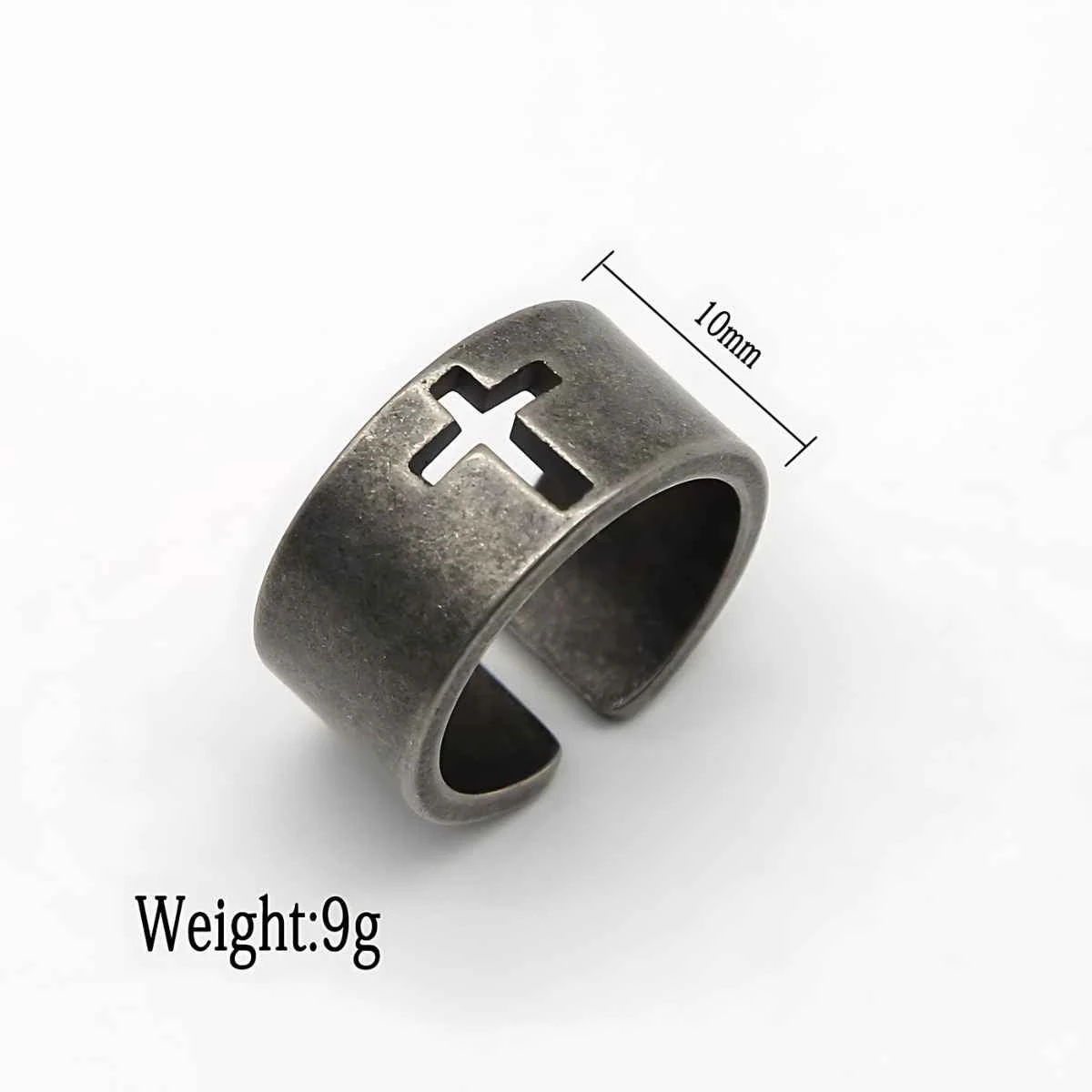 10mm Simple Cross Band Ring Stainless Steel - Image 4