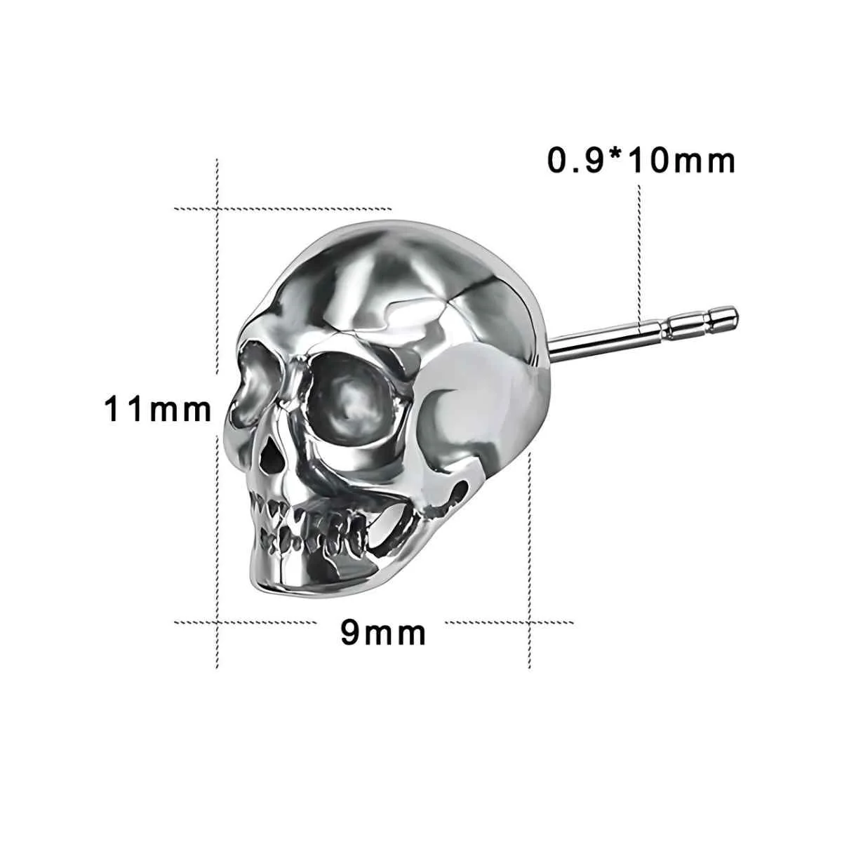 Skull Stud Earrings Stainless Steel - Image 5
