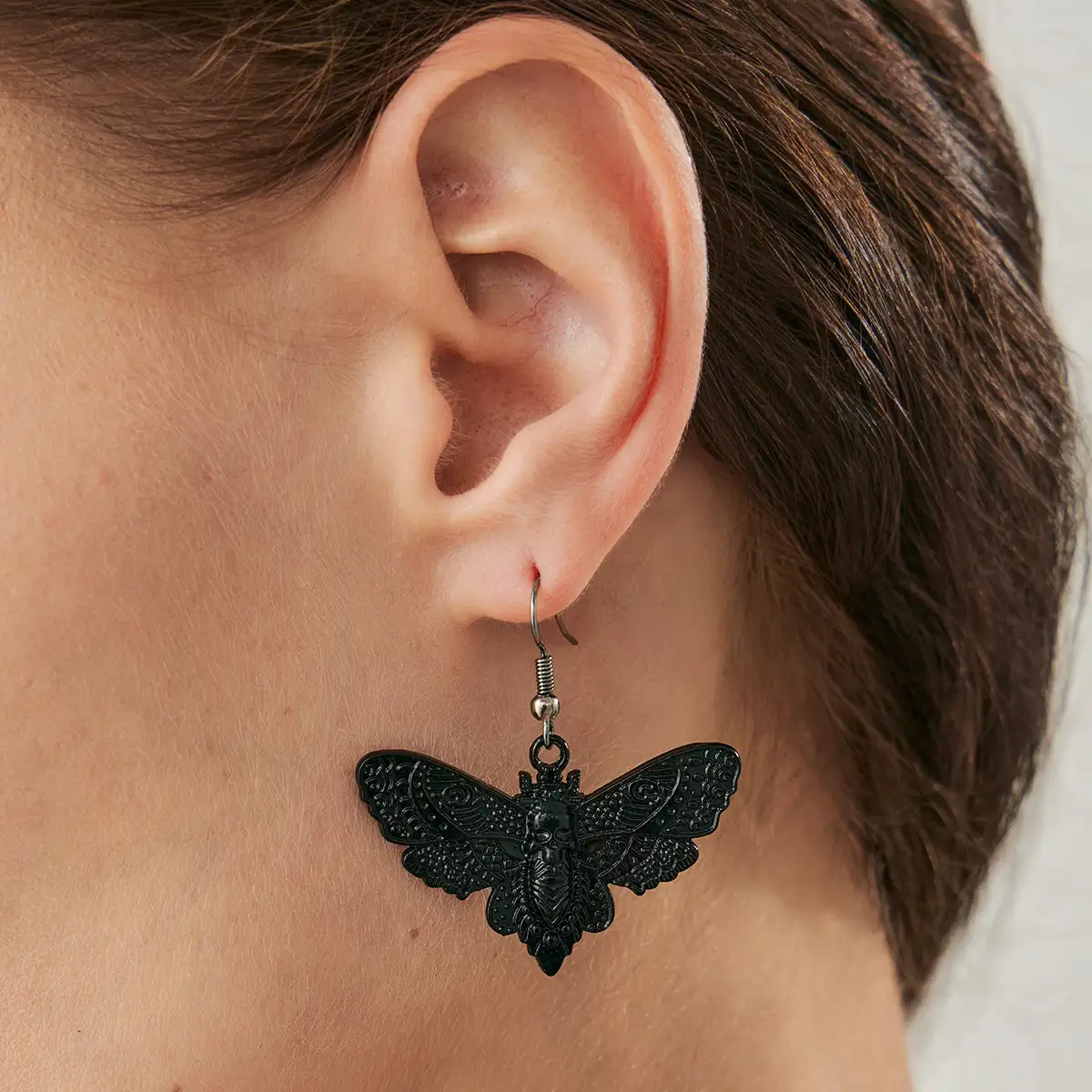 Butterfly Skull Dangle Earrings - Image 3