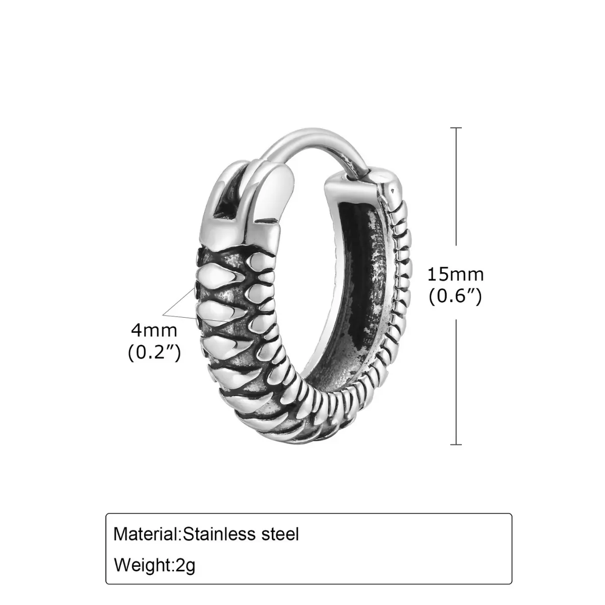 Snake Skin Hoop Earrings - Image 8