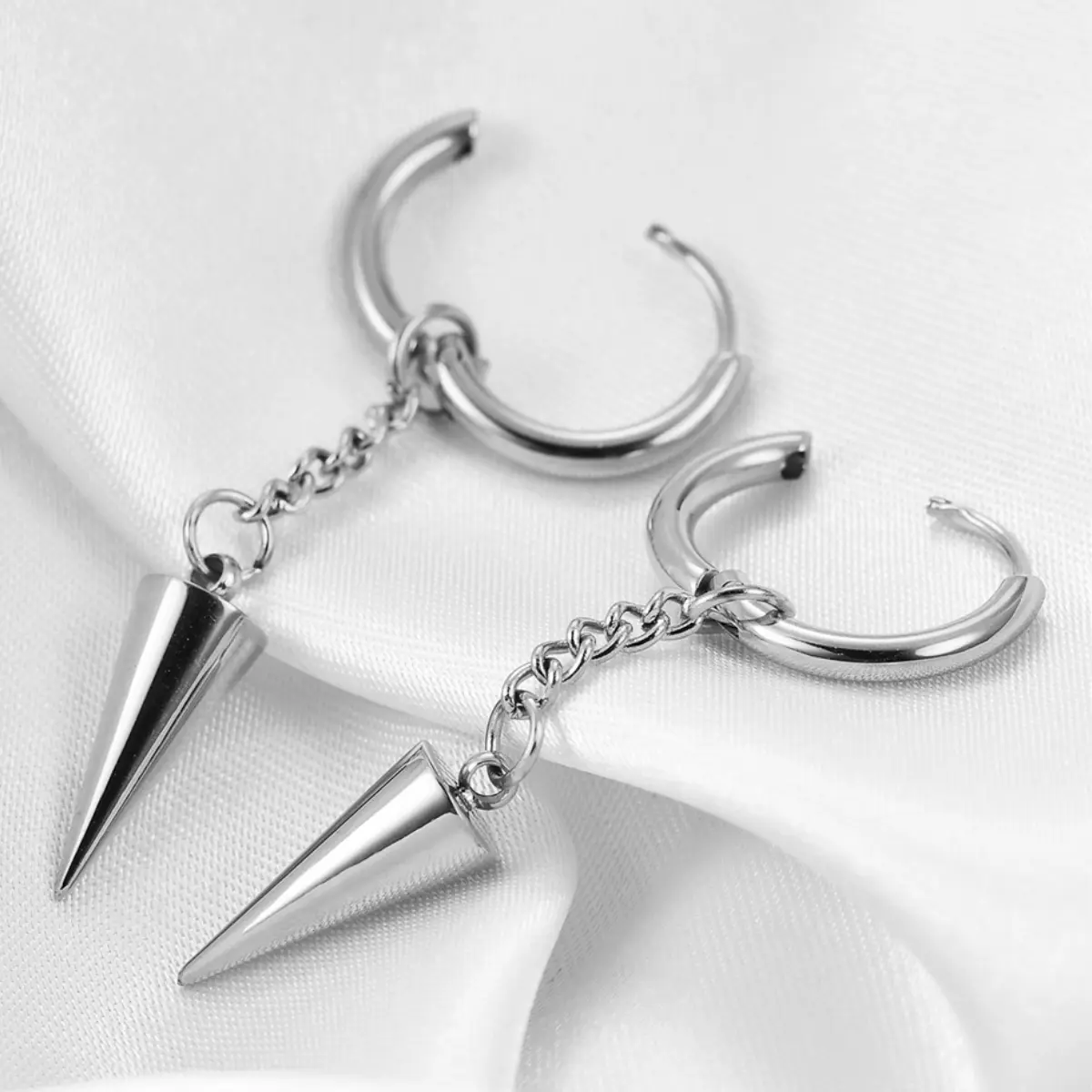 Spike Chain Drop Earrings - Image 3