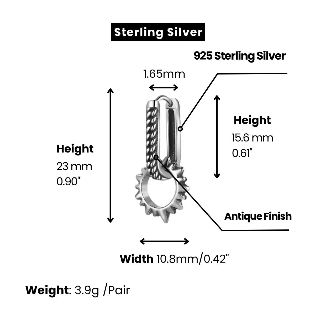 Spike U Hoop Earrings - Image 6