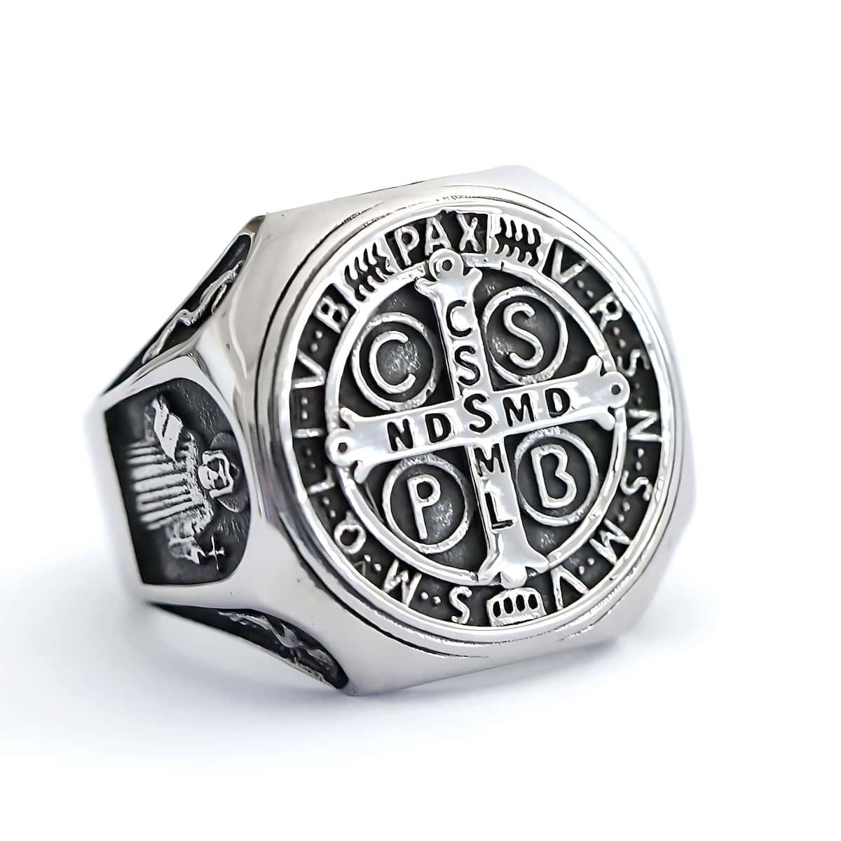 St Benedict Stainless Steel Ring - Image 4