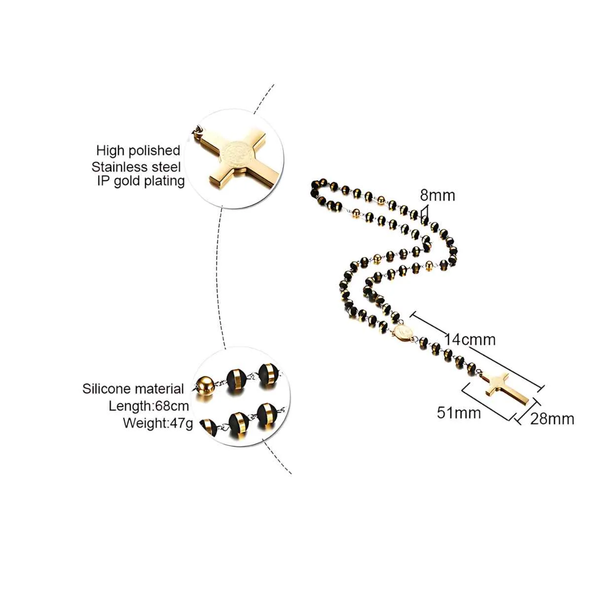 St. Benedict Rosary Necklace - Image 4