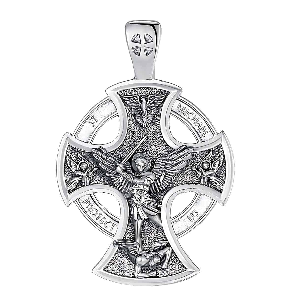 St. Michael Archangel Cross Necklace - Image 2