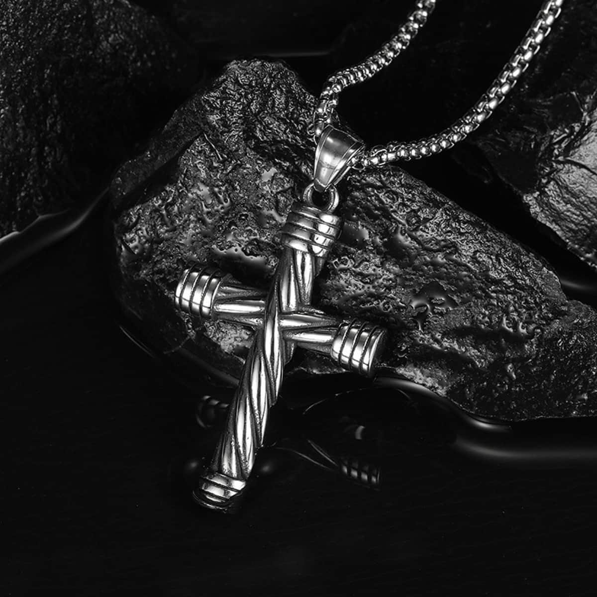 Simple Cross Pendant Necklace - Image 3