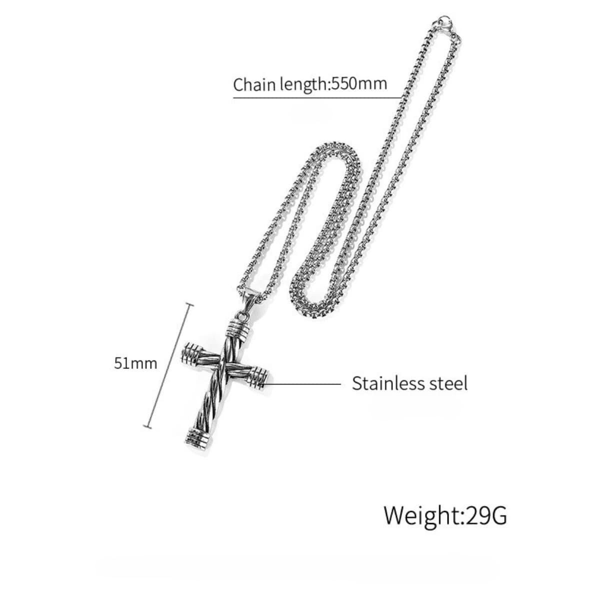 Simple Cross Pendant Necklace - Image 8