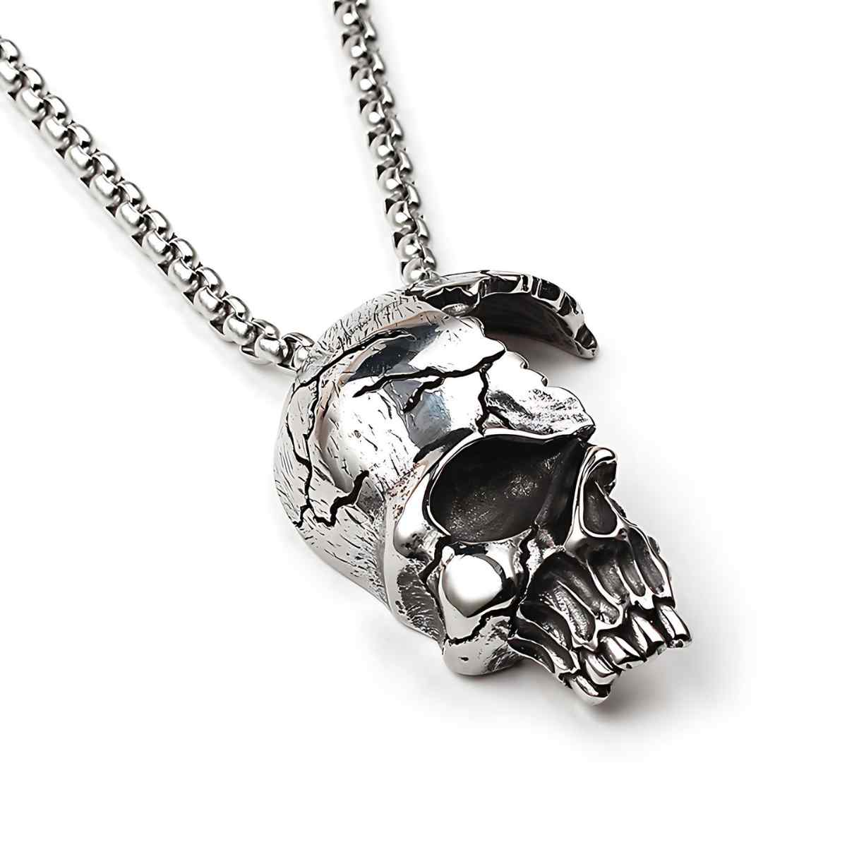 Half Skull Head Necklace