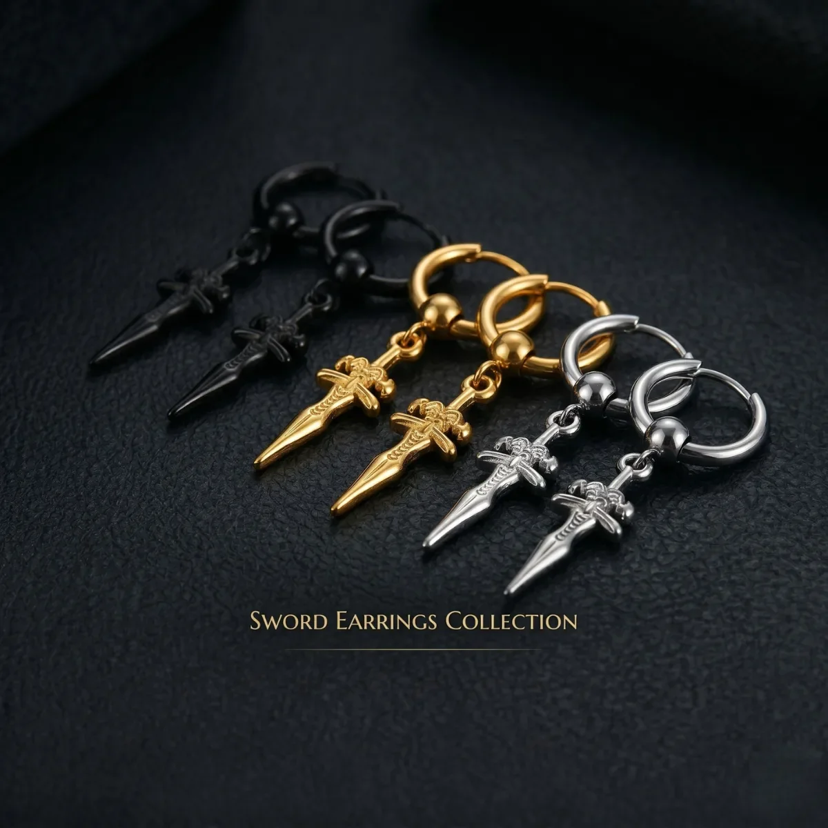 Men's Sword Earrings - Image 3
