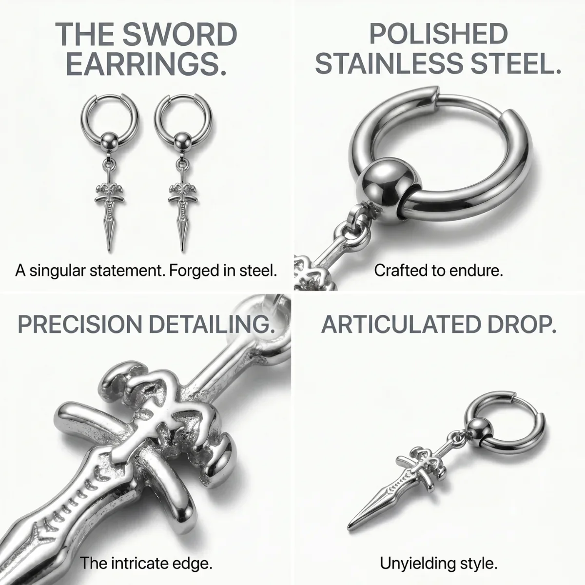 Men's Sword Earrings - Image 4