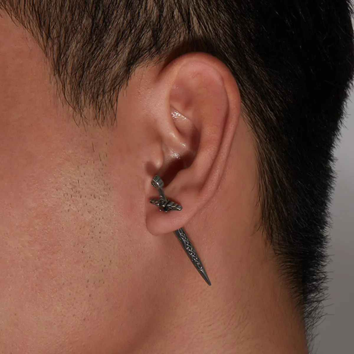 Sword Earrings Through Ear - Image 4