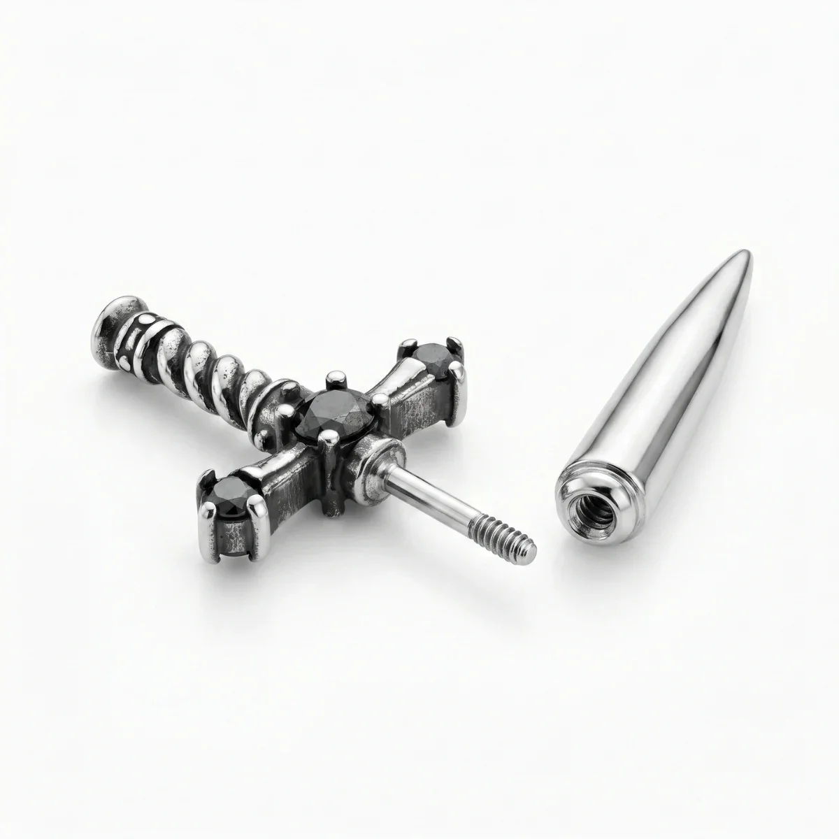 Sword Earrings Through Ear - Image 7