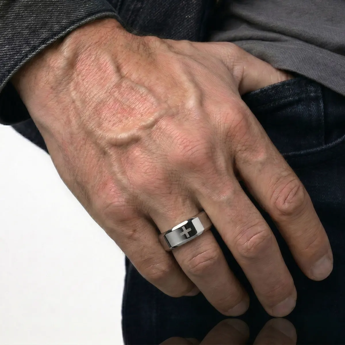 Tungsten Cross Ring - Image 5