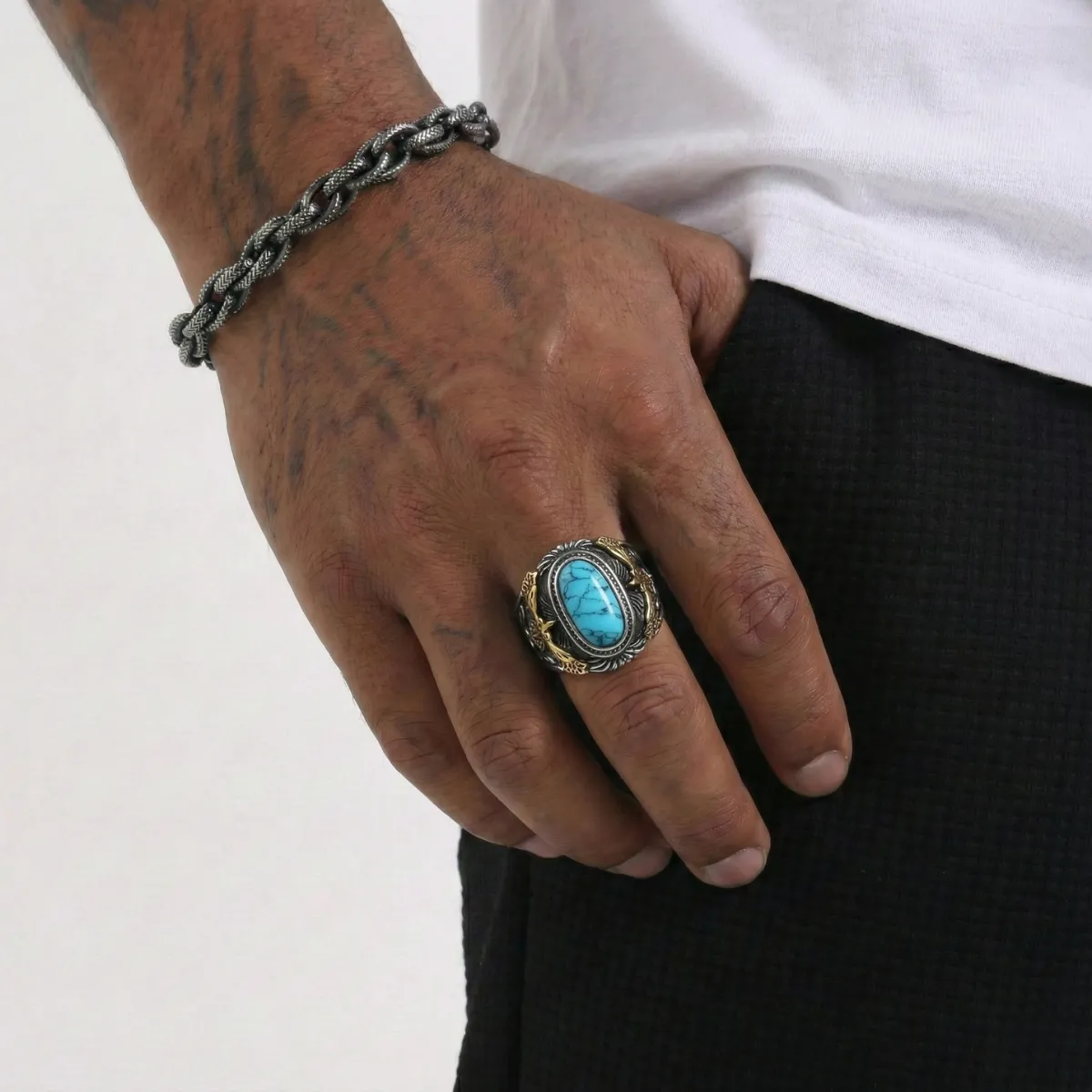 Turquoise Eagle Ring - Image 2