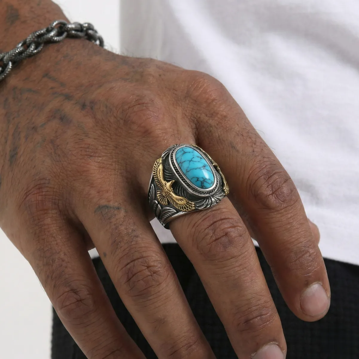 Turquoise Eagle Ring - Image 3