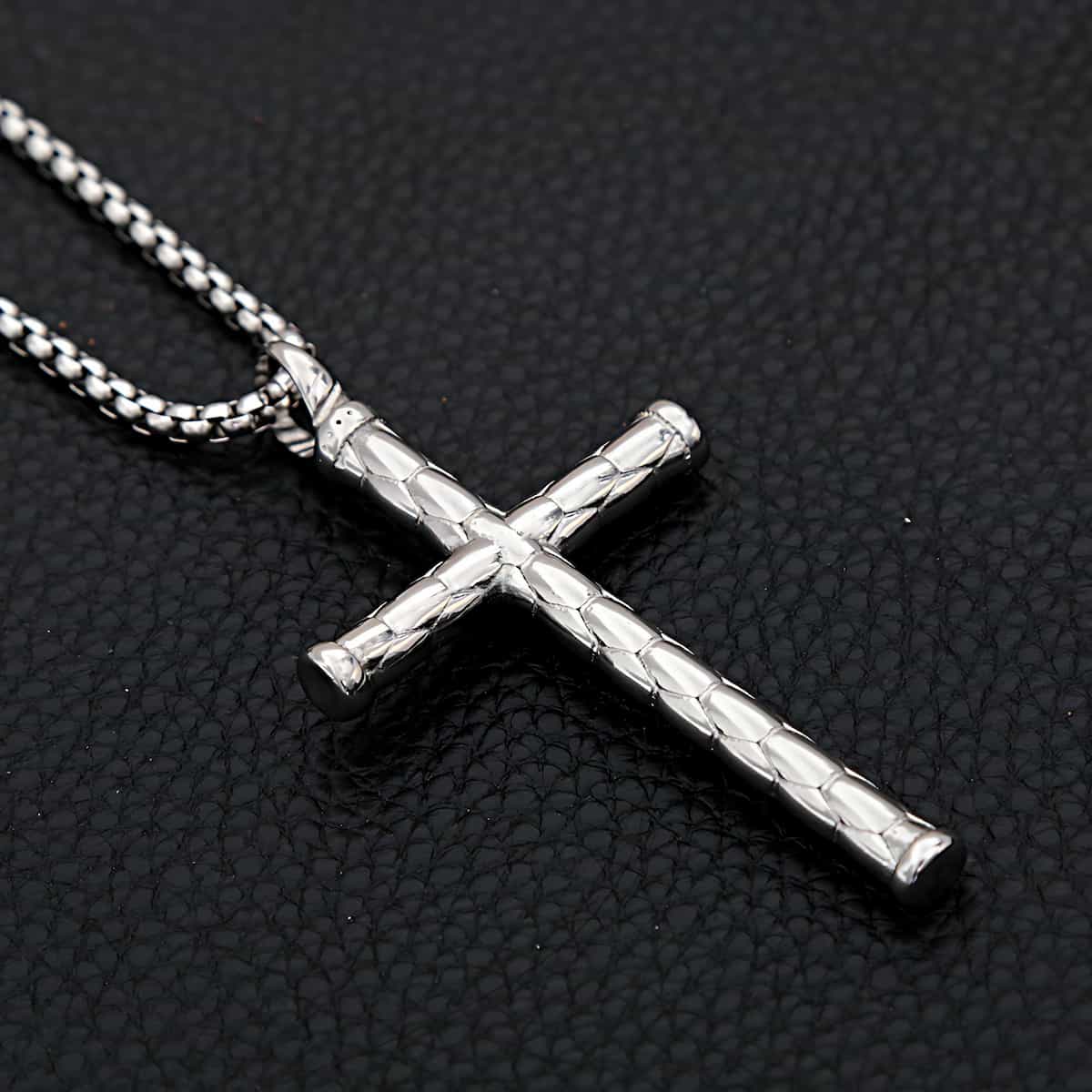 Unisex Steel Cross Necklace - Image 3