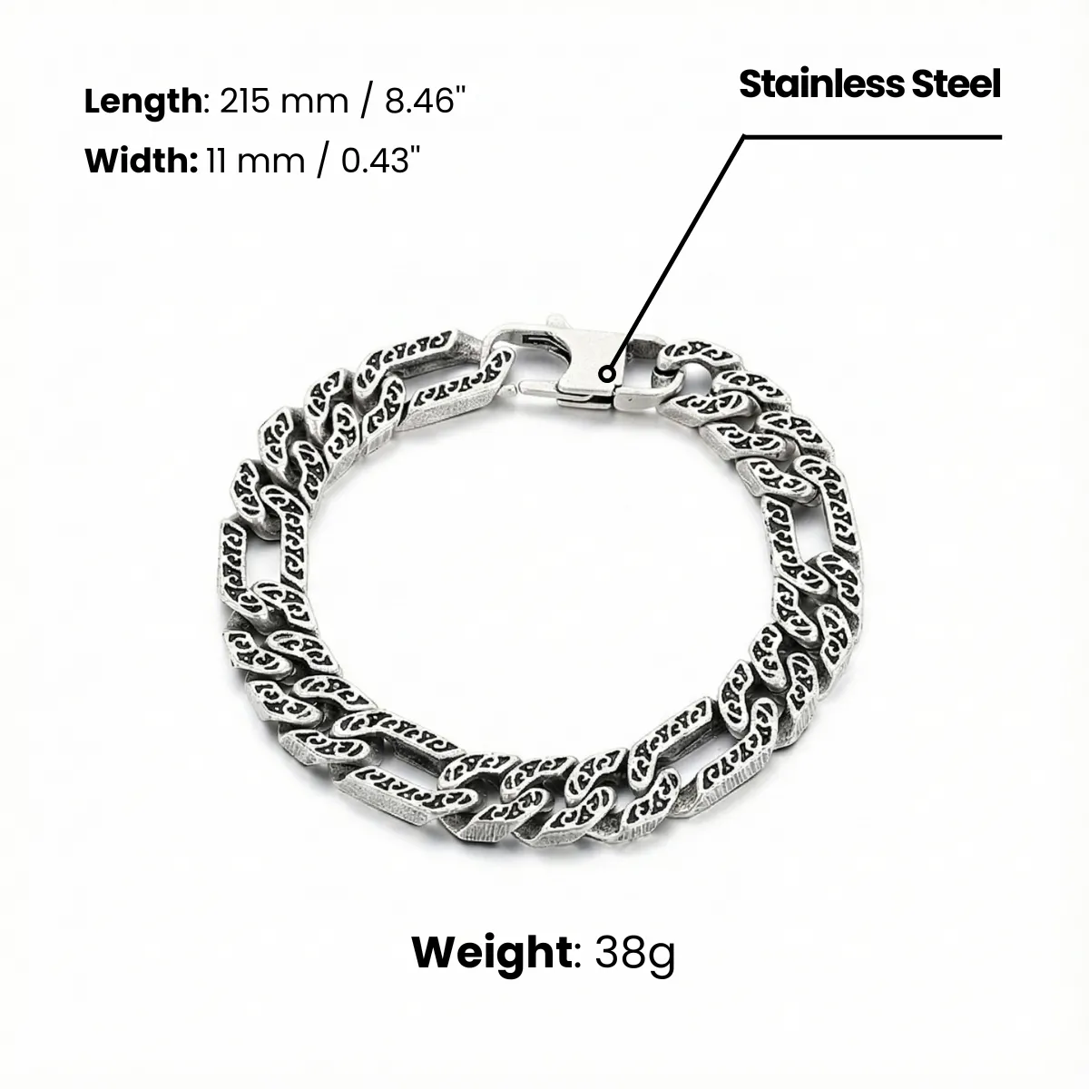 Viking Carved Figaro Bracelet - Image 10
