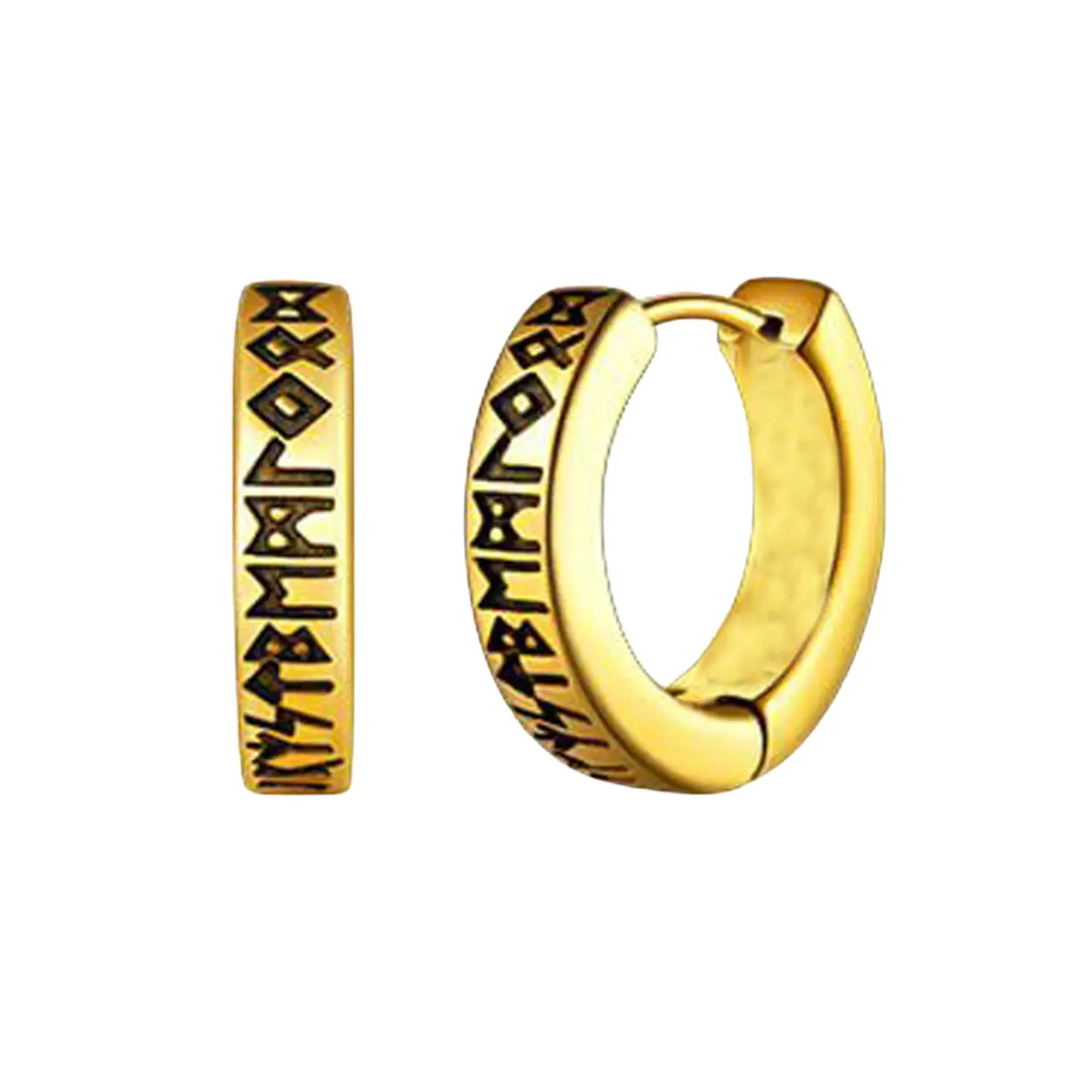 Viking Runes Hoop Earrings - Image 3