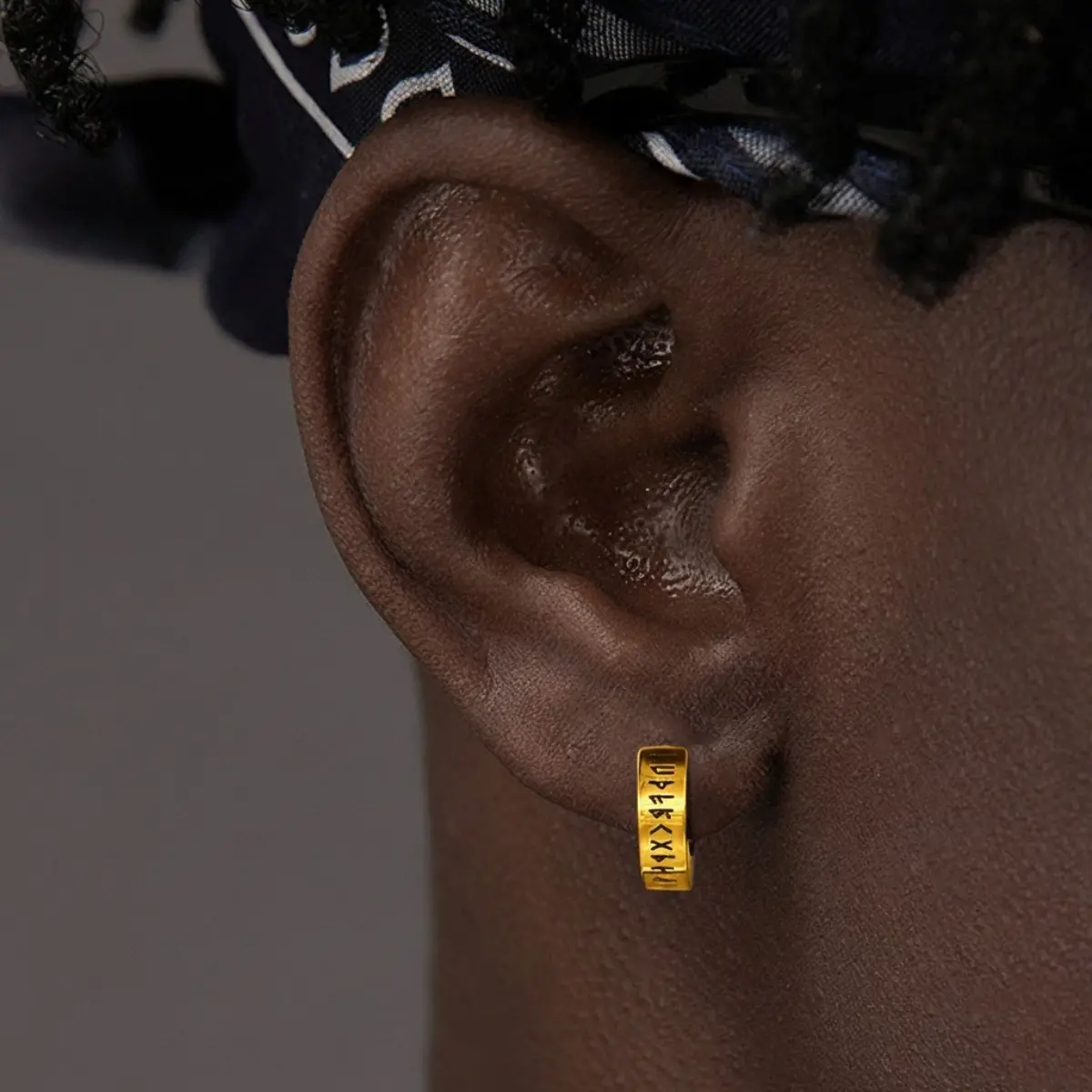 Viking Runes Hoop Earrings - Image 4