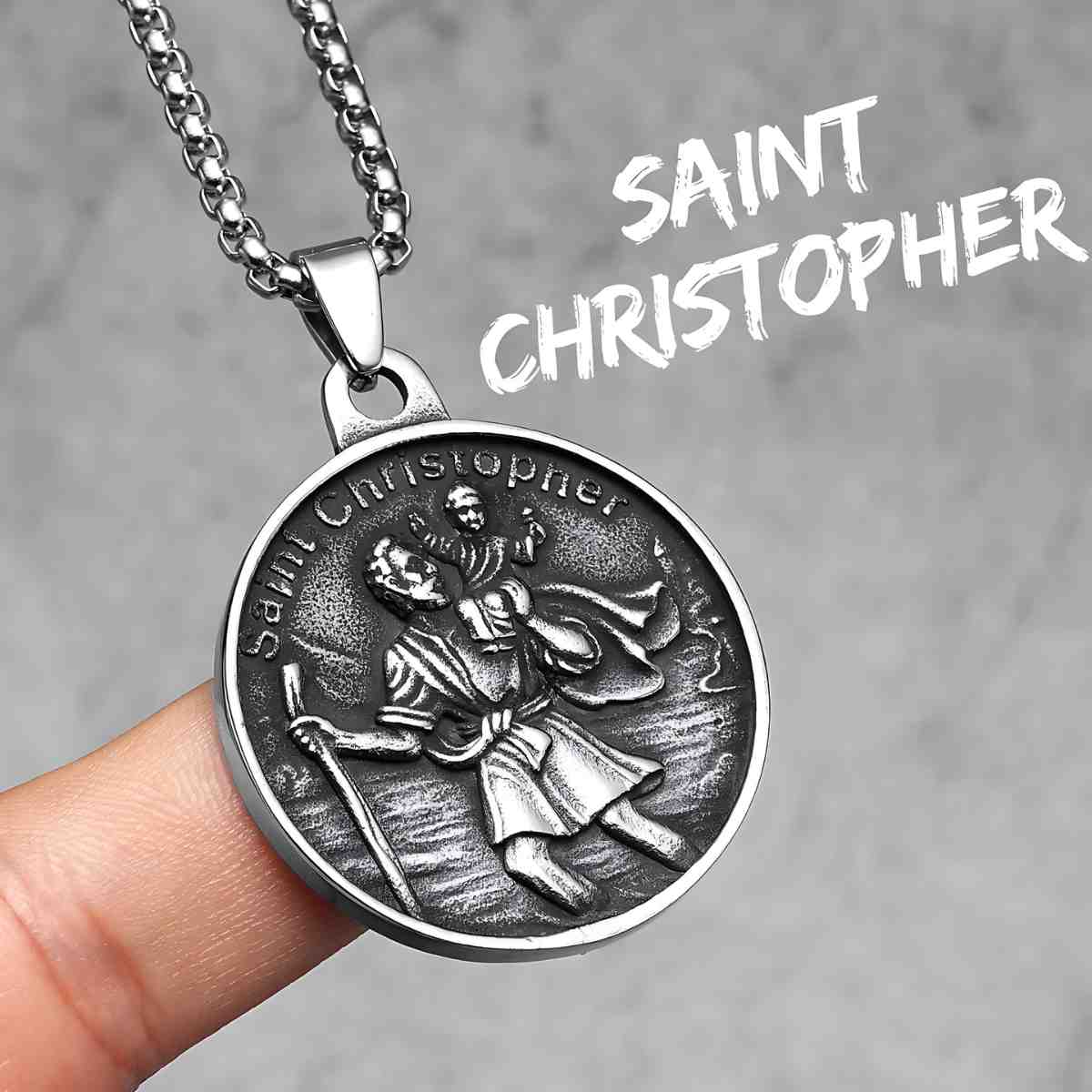 Vintage St. Christopher Medallion Necklace - Image 3