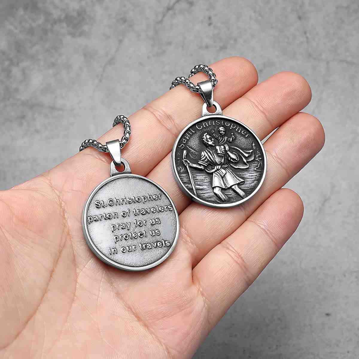 Vintage St. Christopher Medallion Necklace - Image 5