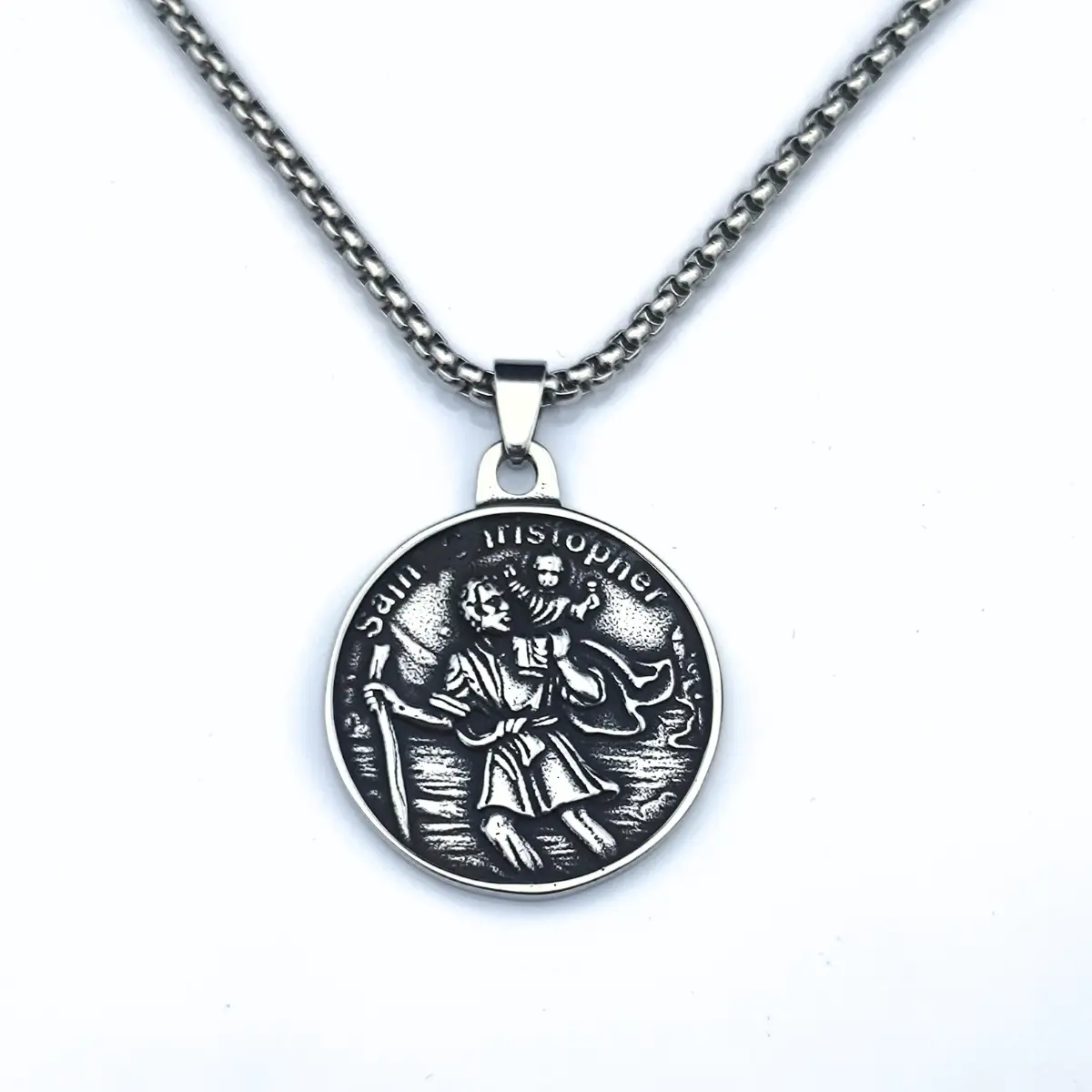 Vintage St. Christopher Medallion Necklace - Image 8
