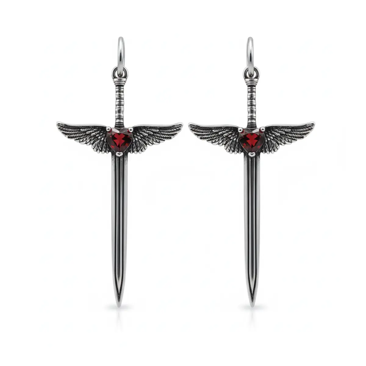 Winged Sword Dangle Earrings - Image 5